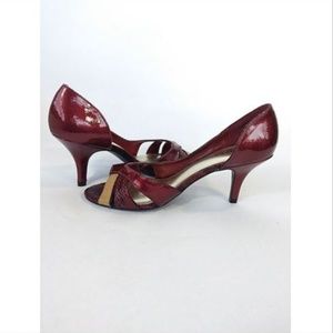New Maurices Heels Red Burgundy Size 7 M